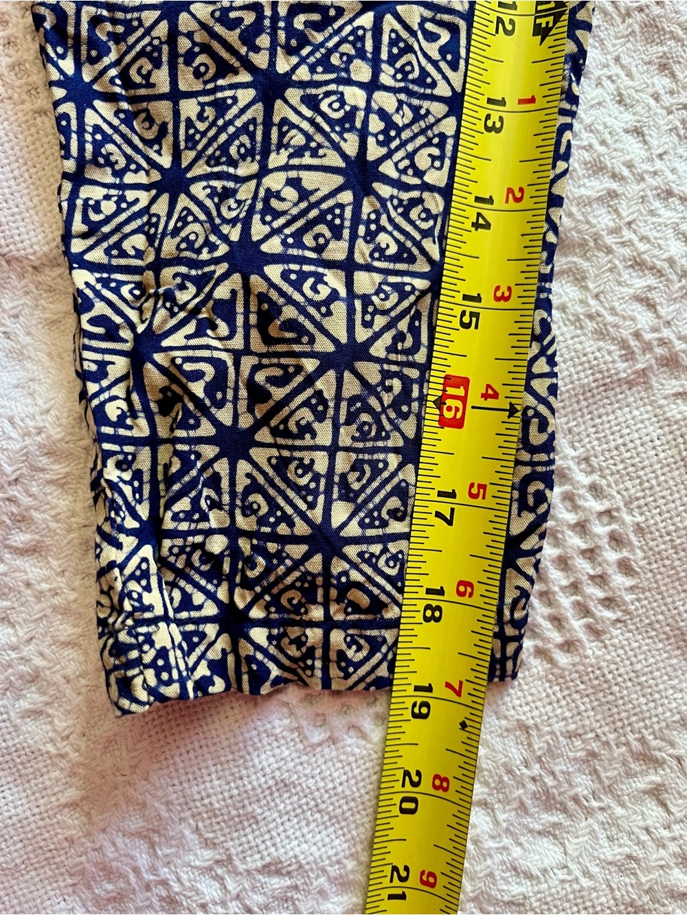 Tamba Batik Geometric Maxi Dress in Navy Blue & White Boho from Indonesia - Picture 8 of 9